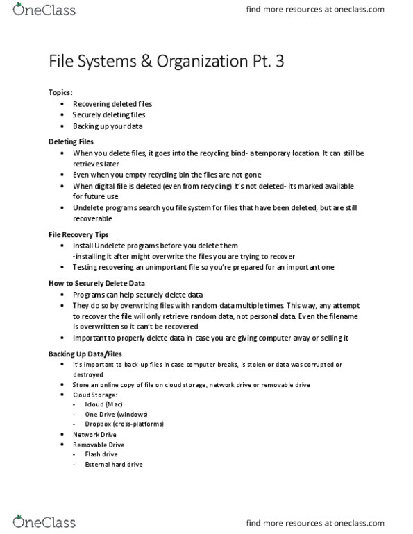 EECS 1520 Lecture Notes - Lecture 7: Hard Disk Drive, Disk Image, Icloud thumbnail