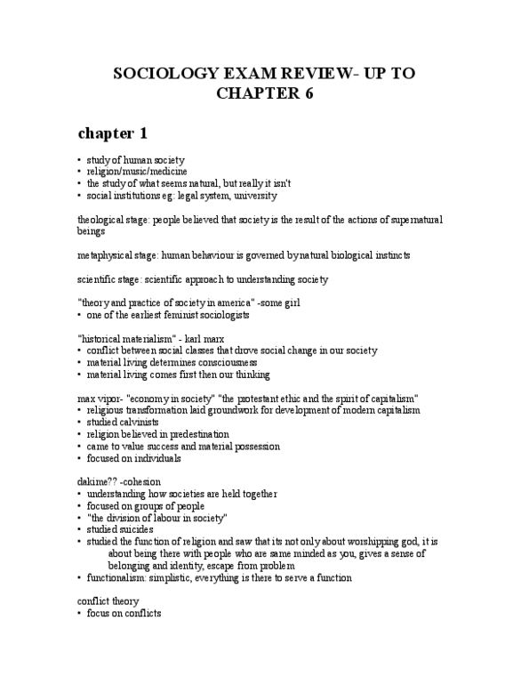 Sociology exam review sociology exam 1 review