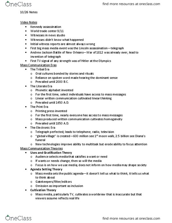 COM 1000 Lecture Notes - Lecture 20: Anaplastic Lymphoma Kinase, Csi Effect, Ideo thumbnail