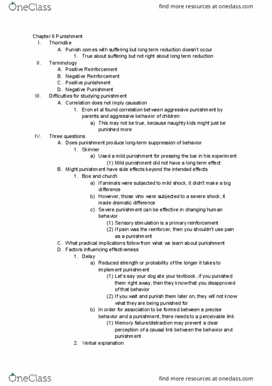 PSYC 302 Lecture Notes - Lecture 15: Rebar, Learned Helplessness thumbnail