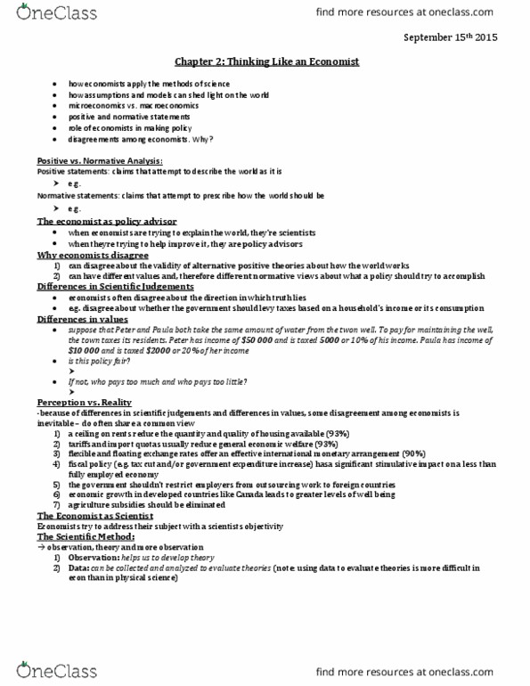 EC120 Lecture Notes - Lecture 1: Microeconomics, Macroeconomics thumbnail