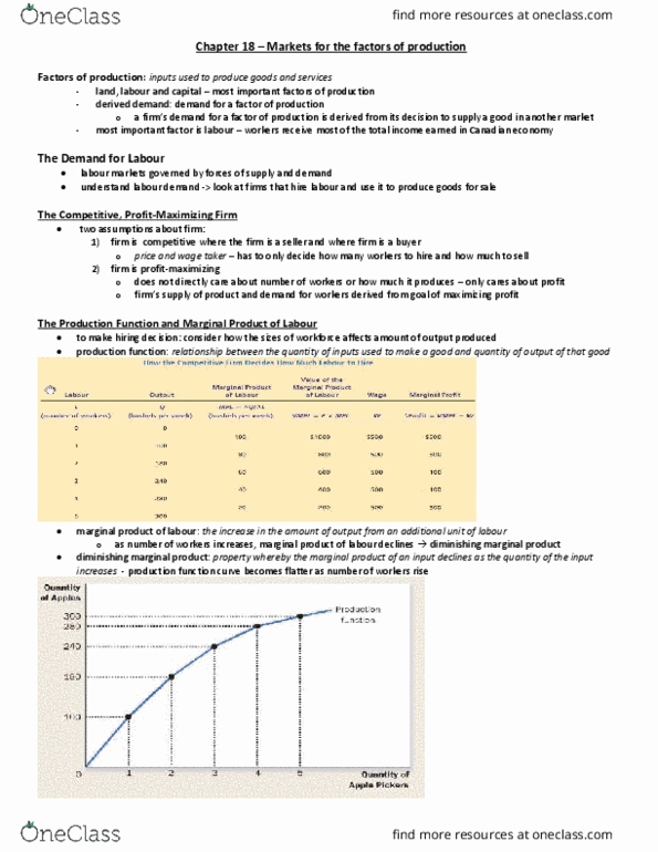 EC120 Chapter 18: ch18 - Markets for the factors of production thumbnail