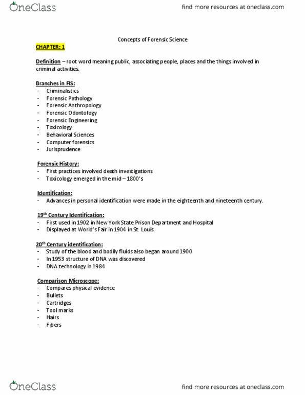 BIOL-K - Biology BIOL-K 101 Lecture Notes - Lecture 1: Crime Scene, Forensic Entomology, Forensic Science thumbnail