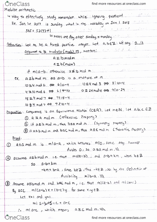MATH135 Lecture 26: Math 135 Lecture 26 notes (module Arithmetic) thumbnail