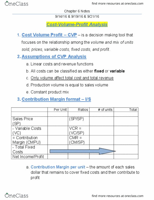 ACCT 2101 Lecture Notes - Lecture 6: Contribution Margin, Earnings Before Interest And Taxes, Fixed Cost thumbnail