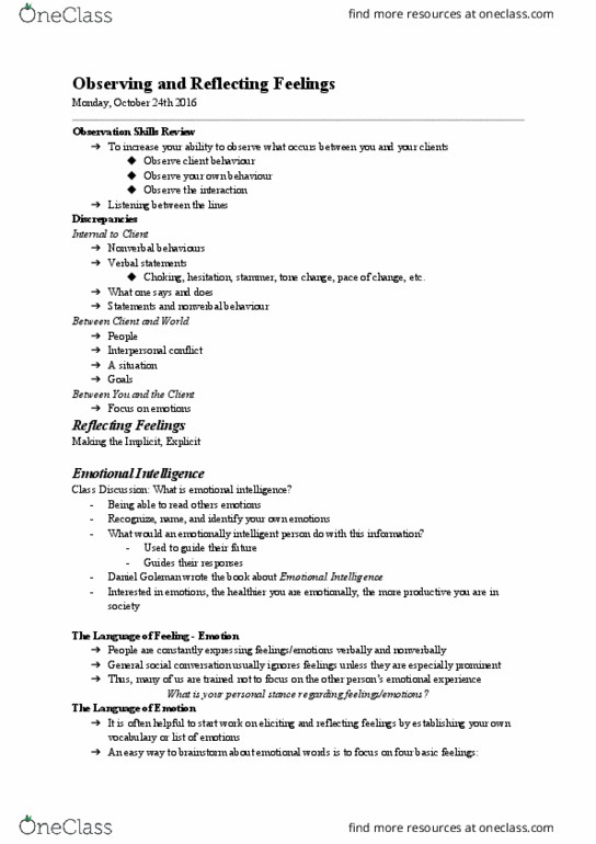 FRHD 3400 Lecture Notes - Lecture 6: Daniel Goleman, Social Emotions, Emotion thumbnail