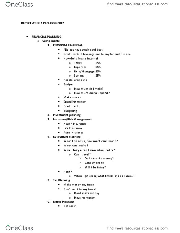 Financial Services _Ã‡Ã´ Client Services RFC121 Lecture 2: RFC121 WEEK 2 IN CLASS NOTES thumbnail