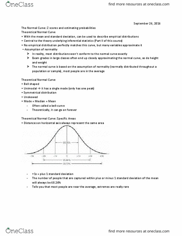 SOAN 3120 Lecture Notes - Lecture 3: Standard Score, Standard Deviation, Statistical Inference thumbnail