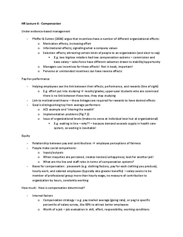 Management and Organizational Studies 1021A/B Lecture Notes - Lecture 6: Fixed Cost, Performance Appraisal, Competitive Advantage thumbnail