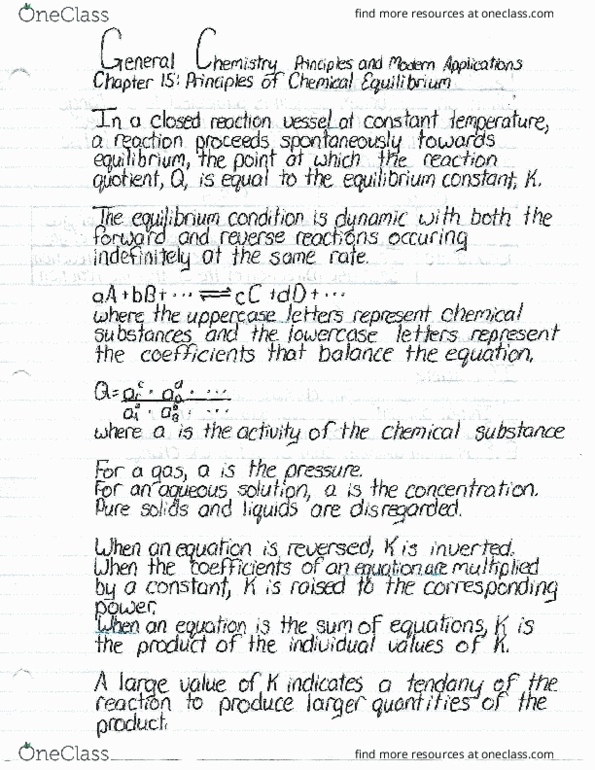 CHEM 1A03 Chapter Notes - Chapter 15: Reaction Quotient, Chlordiazepoxide, Chemical Substance thumbnail