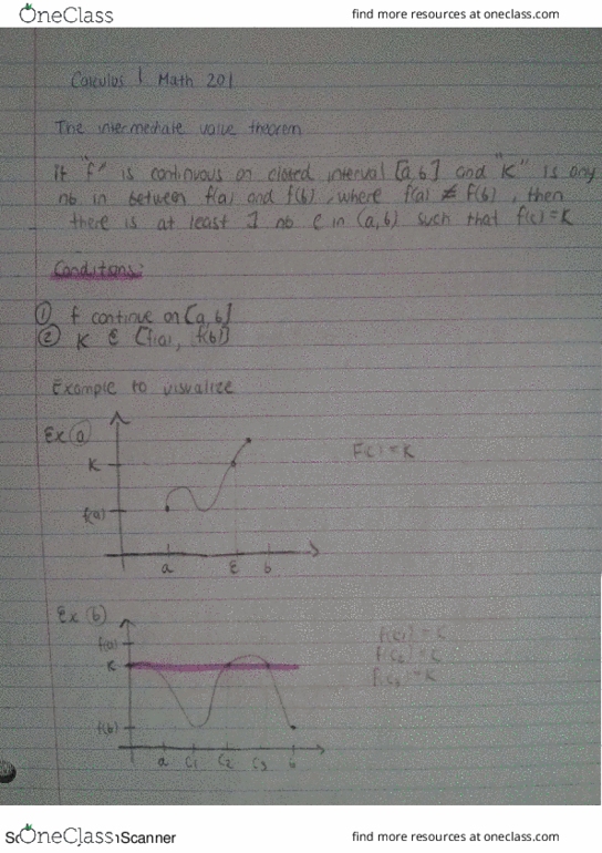 MATH 201 Lecture 14: calculus 1 value theorem thumbnail