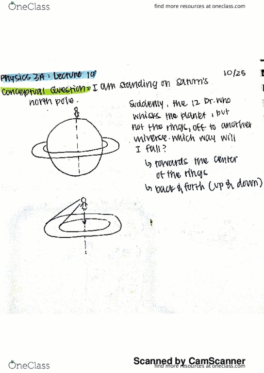 Class Notes For Physics 3a At University Of California Irvine Uc Irvine Oneclass