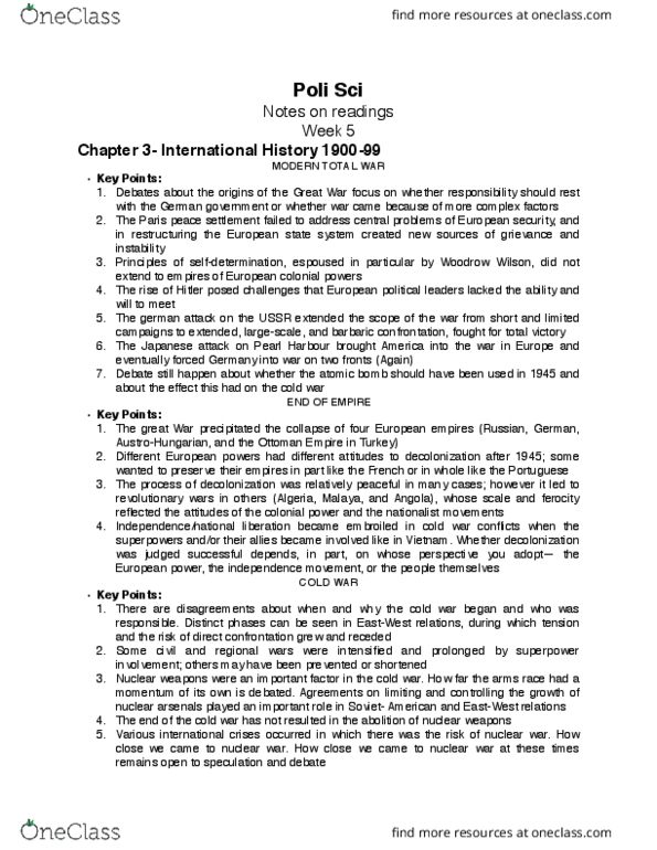 POLS 110 Chapter Notes - Chapter week 5: Bretton Woods System, International Political Economy, World Economy thumbnail