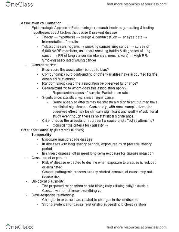 MCC-UE 1040 Lecture Notes - Lecture 12: Aarp, Statistical Significance, Confounding thumbnail