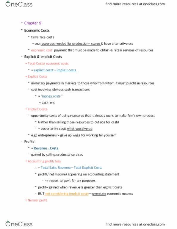 ECON 2023 Chapter Notes - Chapter 9: Fixed Cost, Marginal Product, Root Mean Square thumbnail