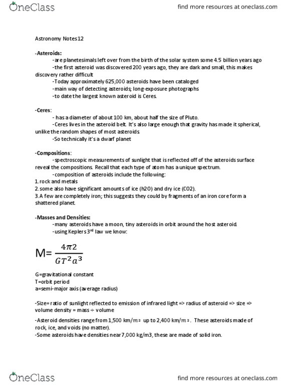 Astronomy AST-A 100 Lecture 12: Astro Notes 12 thumbnail