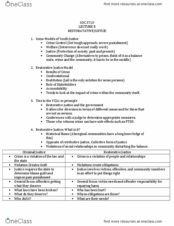 SOC 3710 Lecture Notes - Lecture 8: Retributive Justice, Weighing Scale, Posttraumatic Stress Disorder thumbnail