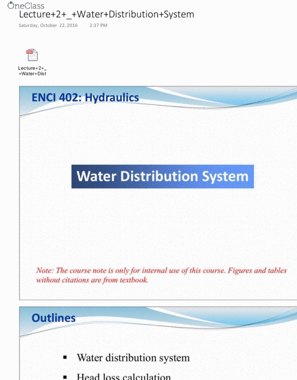 ENCI 402 Lecture 2: Lecture+2+_+Water+Distribution+System thumbnail