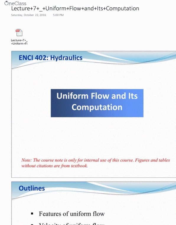 ENCI 402 Lecture 7: Lecture+7+_+Uniform+Flow+and+Its+Computation thumbnail