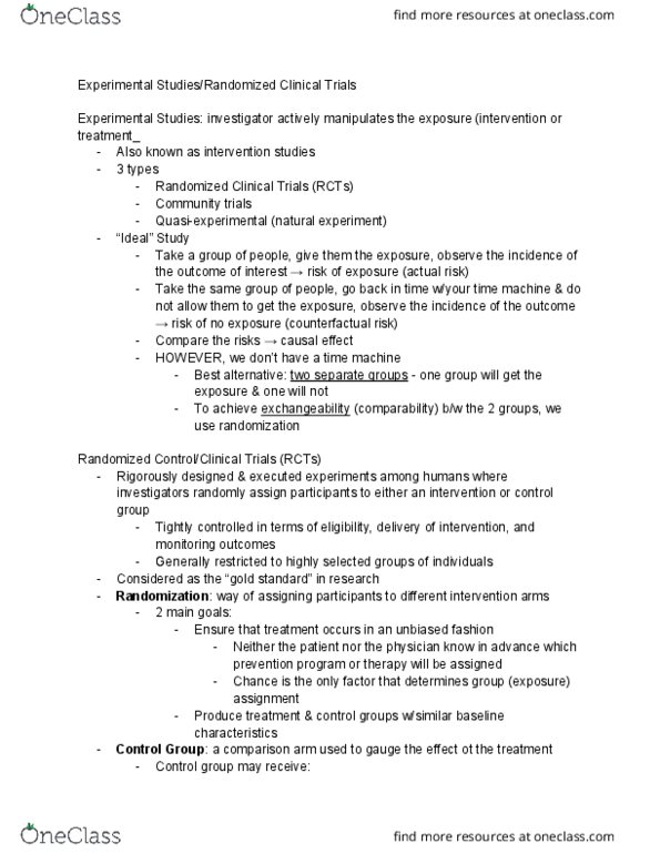 MCC-UE 1040 Lecture Notes - Lecture 13: Blind Experiment, Natural Experiment, Exchangeable Random Variables thumbnail