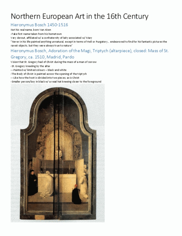 FAH230H1 Lecture : Week 12 Northern European Art in the 16th Century.pdf thumbnail