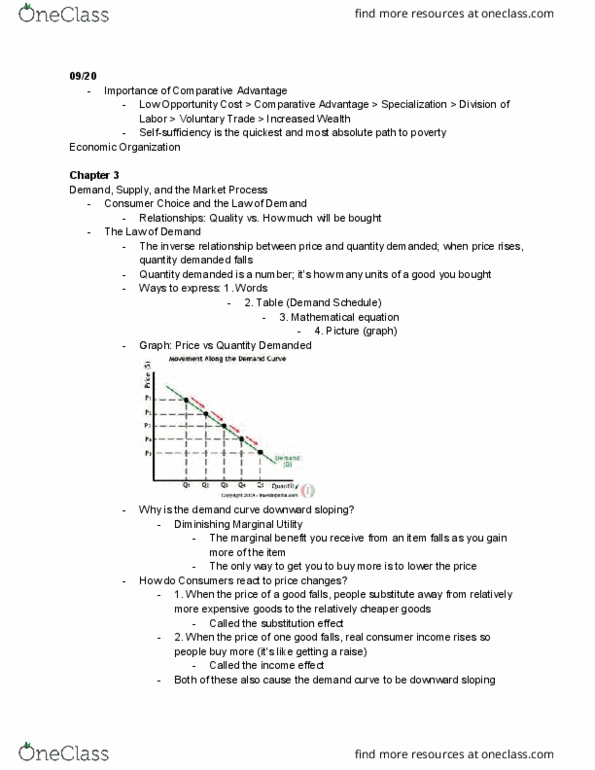 ECO-2023 Lecture Notes - Lecture 5: Demand Curve, Opportunity Cost, Marginal Utility thumbnail
