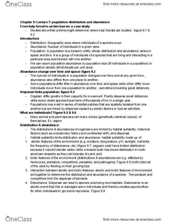 BIOB50H3 Chapter Notes - Chapter 9: Urchin Barren, Kelp Forest, Larrea Tridentata thumbnail