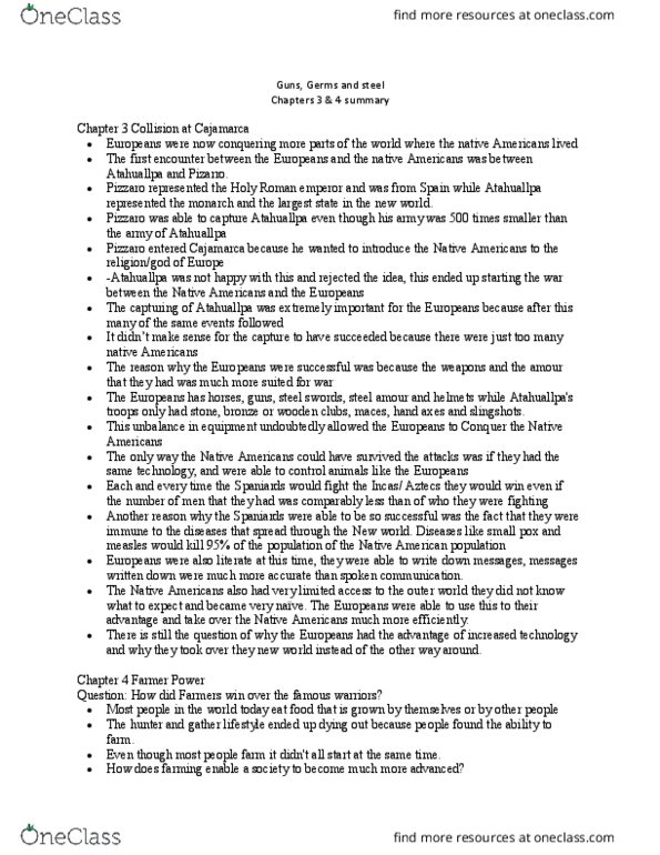 UNIV 1200 Chapter Notes - Chapter 3-4: Atahualpa, Smallpox thumbnail