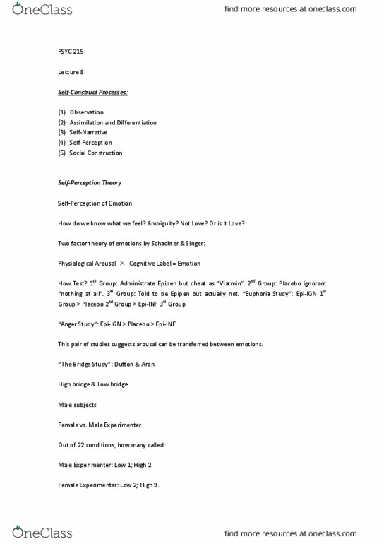 PSYC 215 Lecture Notes - Lecture 1: Cognitive Dissonance, Implicit-Association Test, Attitude Change thumbnail