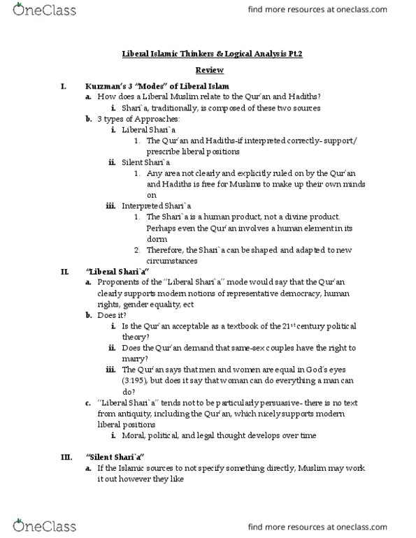 PO 101 Lecture Notes - Lecture 21: Liberalism And Progressivism Within Islam, Gender Studies, Waymo thumbnail