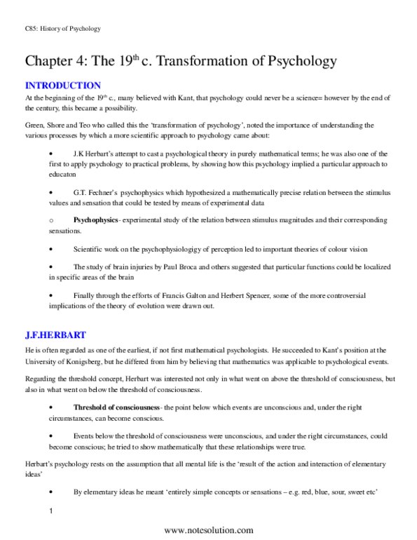PSYC85H3 Chapter Notes - Chapter 4: Johann Friedrich Herbart, Apperception, Educational Psychology thumbnail