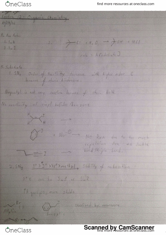CHE 331 Lecture 12: Organic Chemistry Lecture 12 Notes thumbnail
