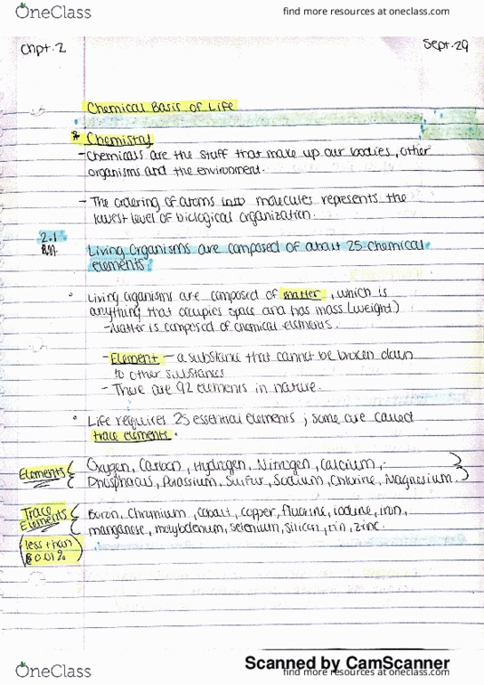 BIOL 103 Lecture 4: BIOL 103- chpt. 2 notes thumbnail