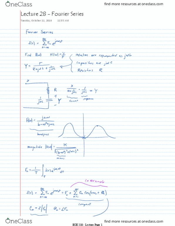 ECE 210 Lecture 28: Fourier Series thumbnail
