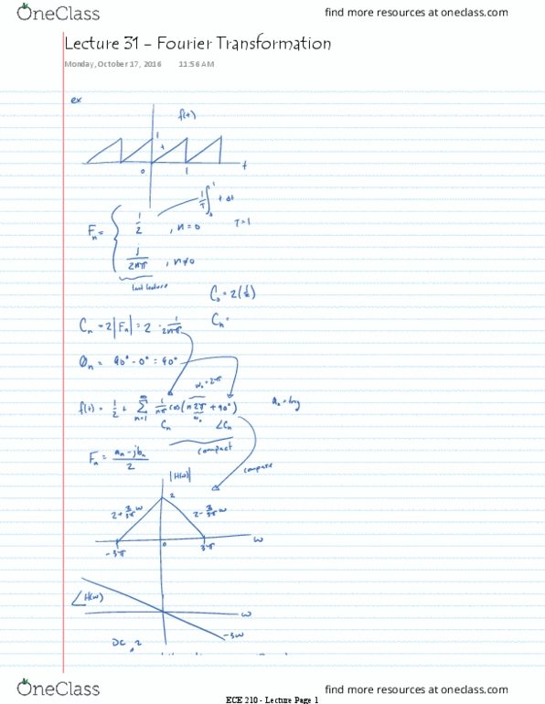 ECE 210 Lecture 31: Fourier Transformation thumbnail