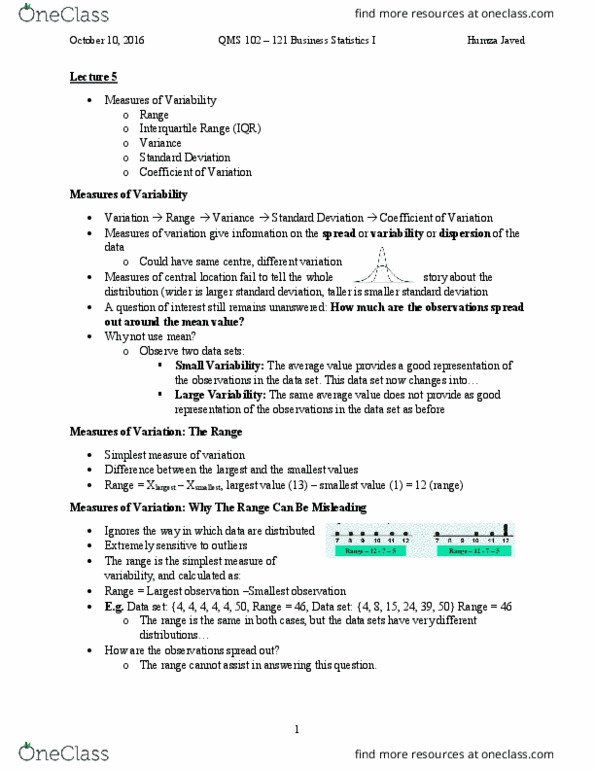 QMS 102 Lecture 5: Lecture 5 Notes thumbnail