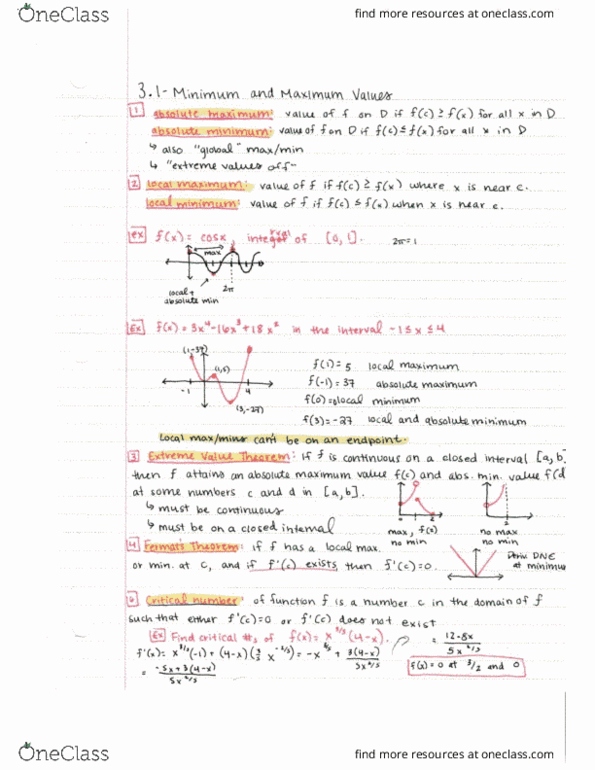 MATH 1231 Chapter Notes - Chapter 3: Maxima And Minima, Thai Baht thumbnail