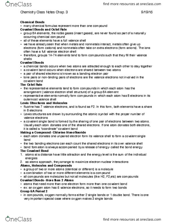 BMB 207 Lecture Notes - Lecture 19: Thin-Shell Structure, Covalent Bond, Chlorine thumbnail