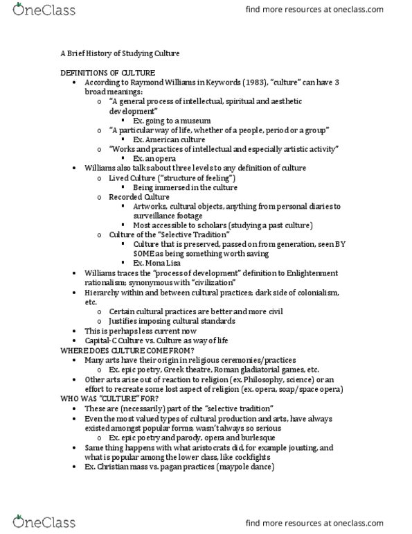 Media, Information and Technoculture 2153A/B Lecture Notes - Lecture 2: Maypole, F. R. Leavis, Anarchy In The U.K. thumbnail