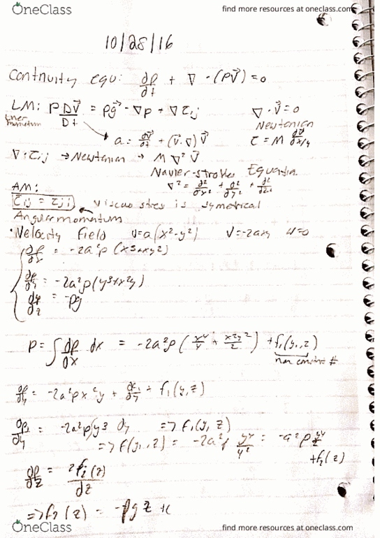MCE 354 Lecture 19: Fluids10-28 - Differential Energy Equation thumbnail