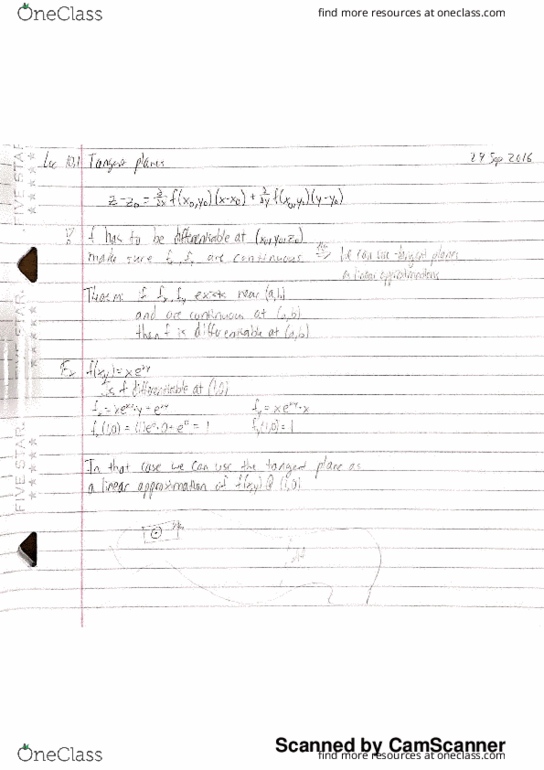 MATH 2943 Lecture 10: Linear Approximations and Chain Rule thumbnail