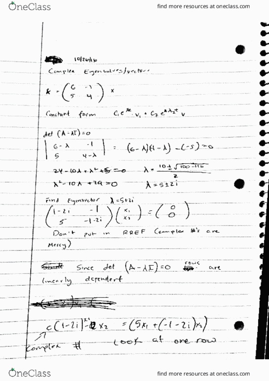 M 427K Lecture Notes - Lecture 23: Eigenvalues And Eigenvectors thumbnail