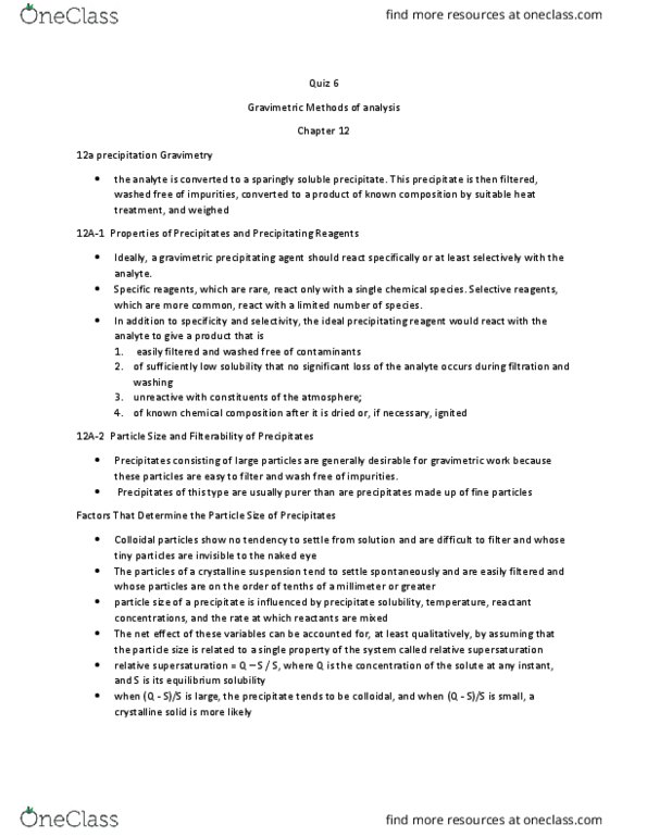 CHM211H5 Chapter Notes - Chapter 12: Colloid, Silver Chloride, Silver Nitrate thumbnail