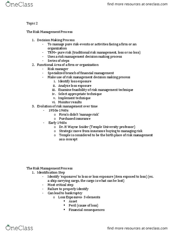 RMI 2101 Lecture Notes - Lecture 2: Income Statement, Financial Statement, Risk Management thumbnail