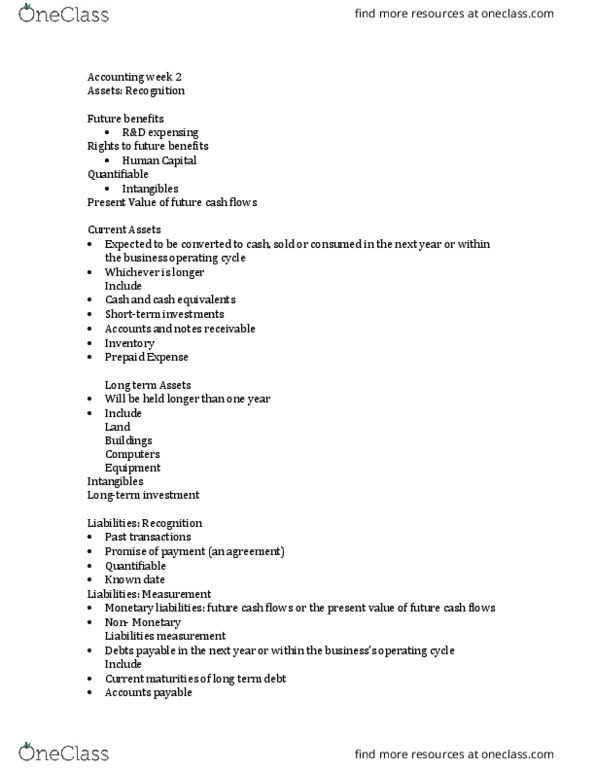 COMMERCE 1AA3 Chapter Notes - Chapter 1-2: Income Statement, Trial Balance, Accounts Payable thumbnail