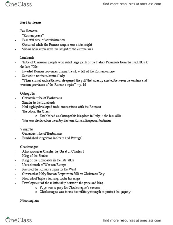 HIST 2002 Lecture Notes - Lecture 1: Ottonian Dynasty, Danelaw, Unam Sanctam thumbnail