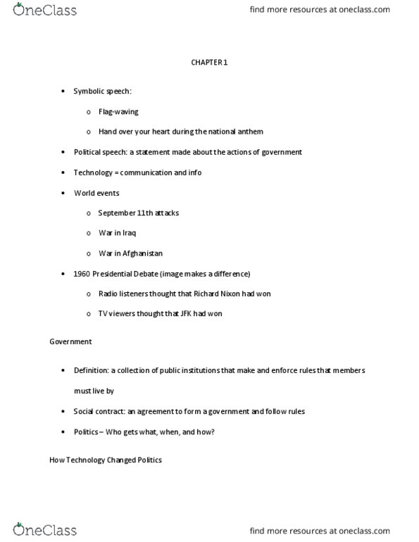 POLS 1336 Lecture Notes - Lecture 2: Limited Government, Text Messaging, Personalized Search thumbnail