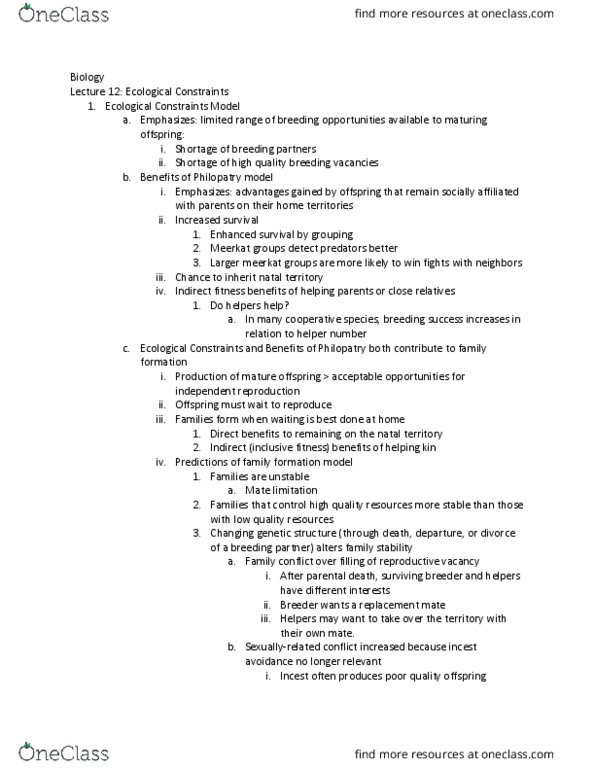 BIOLOGY 130 Lecture Notes - Lecture 12: Alteratie, Meiosis, Collective Punishment thumbnail