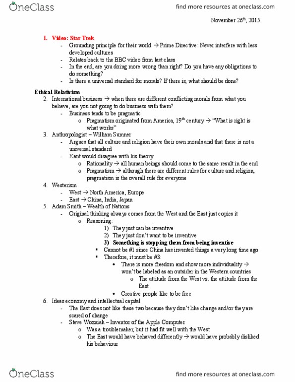 PHI 2397 Lecture Notes - Lecture 11: Peer Pressure, Steve Wozniak, Relativism thumbnail