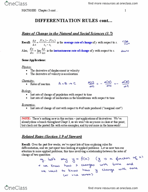 MATH 1010U Lecture Notes - Lecture 5: Analytic Geometry, Blood Vessel, Marginal Cost thumbnail